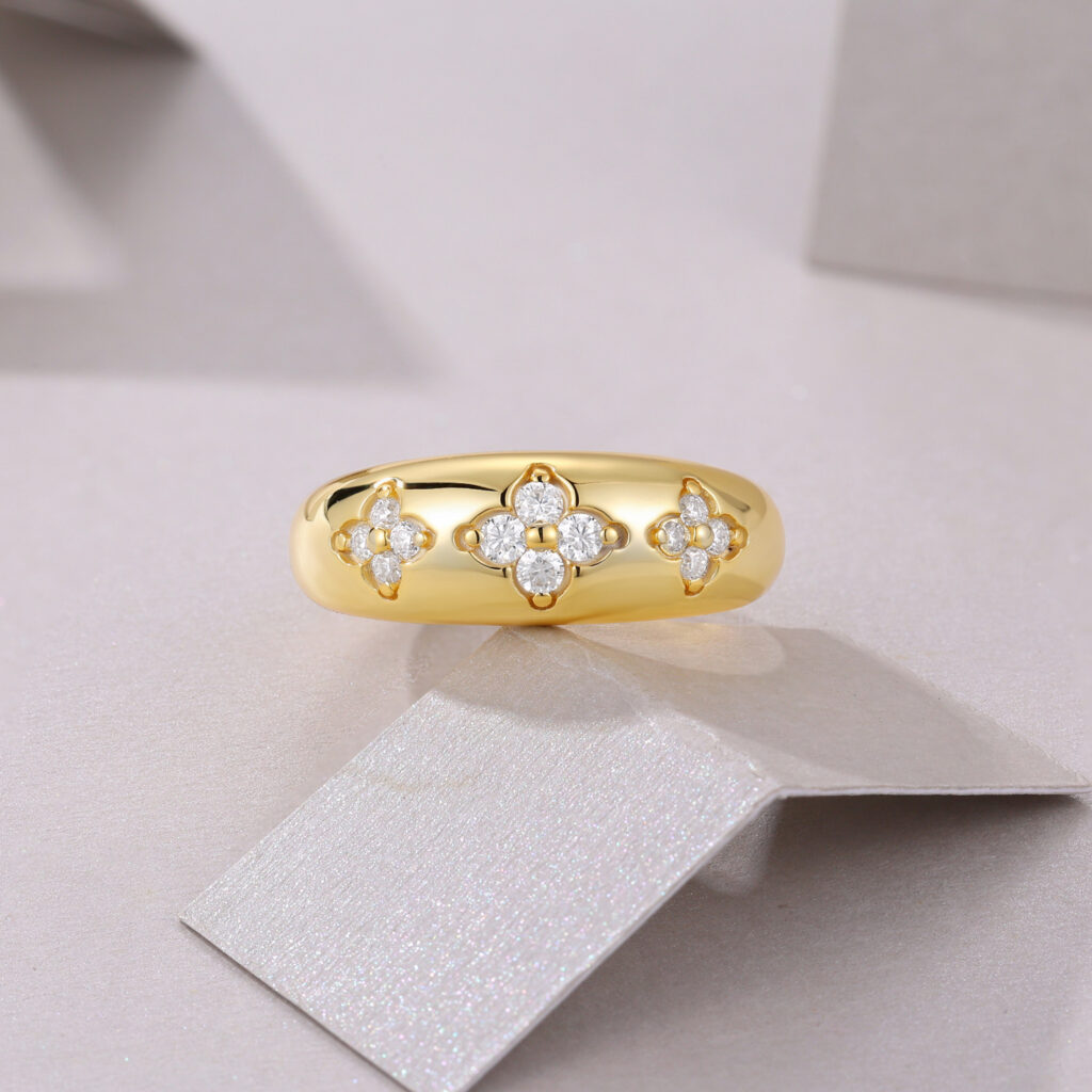 Cross-border Etsy hot-selling 925 silver elegant luxury ring for women with niche high-end ins style Moissanite ring wholesale