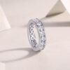 S925 Silver Ring Moissanite Fully Paved Etsy Ring Cross-border Temu Hot Sale New Source Wholesale