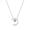 S925 Silver Necklace Moissanite Dream Falling Star and Moon Pendant Fashion Pendant with Chain Trendy Accessories In-stock Necklace