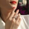 S925 Silver Handpicked Star and Moon Ring New Style Women's Luxurious Inlaid Moissanite Closed Ring Amazon Temu Hot Sale Wholesale