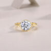 Gold-plated simple ins style 925 silver ring for women niche high-end light luxury cross-border hot-selling moissanite ring