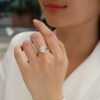 Gold-plated simple ins style 925 silver ring for women niche high-end light luxury cross-border hot-selling moissanite ring