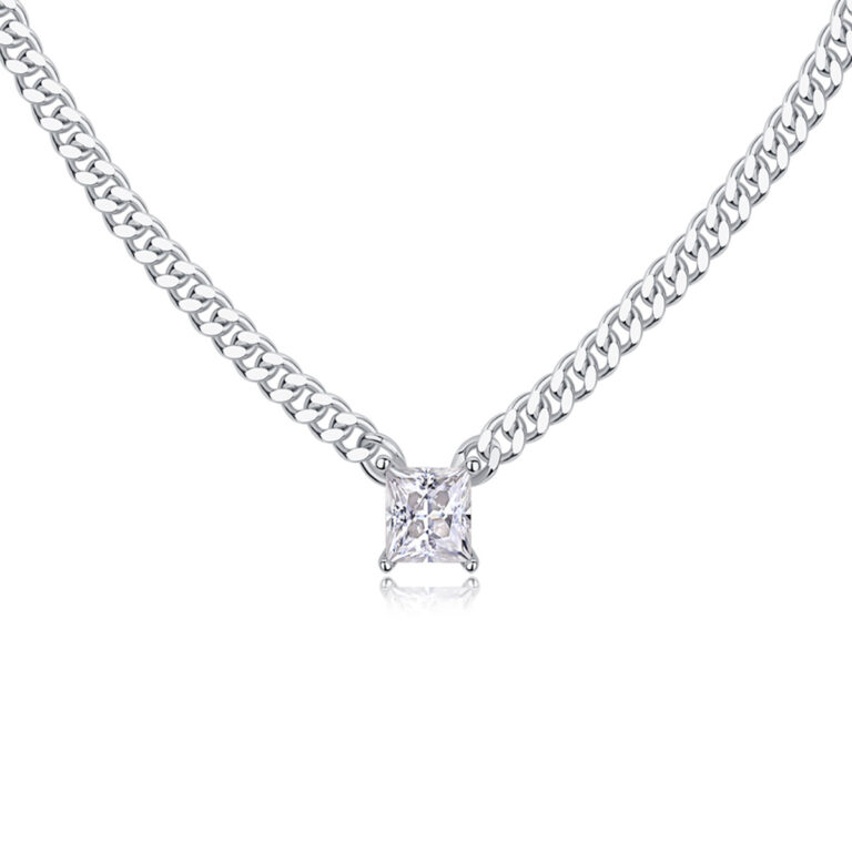 S925 Silver Necklace Moissanite Dazzling Pendant Fashion Clavicle Chain Accessories Gift Source Wholesale in Stock