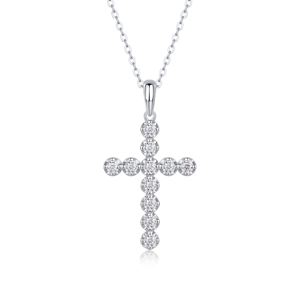 S925 silver necklace entrusted pendant with chain live broadcast cross-border hot-selling silver jewelry in stock cross necklace for dropshipping