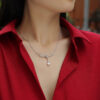 S925 Silver Pendant New Moissanite Necklace Fashion Women's Clavicle Chain Cross-border Hot Sale Source Stock