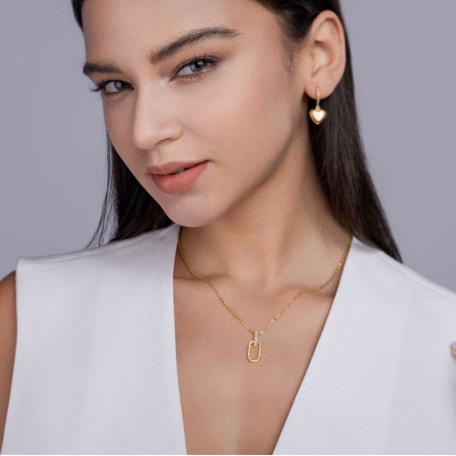 Minimalist Style U-shaped New French Layered Collarbone Chain Light Luxury High-end Feel ins Gold 925 Silver Moissanite Necklace