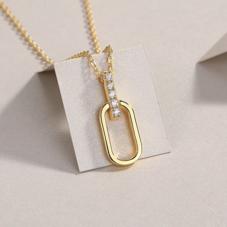 Minimalist Style U-shaped New French Layered Collarbone Chain Light Luxury High-end Feel ins Gold 925 Silver Moissanite Necklace