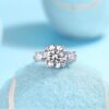 S925 silver 5-carat Moissanite ring cluster inlay ring cross-border temu hot-selling TikTok live broadcast ring wholesale