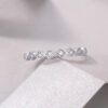 S925 Silver Misty Wave Ring Moissanite Closed Ring Cross-border Temu Hot Sale New Source Factory Wholesale