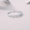 S925 Silver Misty Wave Ring Moissanite Closed Ring Cross-border Temu Hot Sale New Source Factory Wholesale