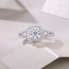 S925 Silver Eternal Ring Moissanite 6*6 Luxurious Closed Ring Cross-border Temu Hot Sale Source Wholesale