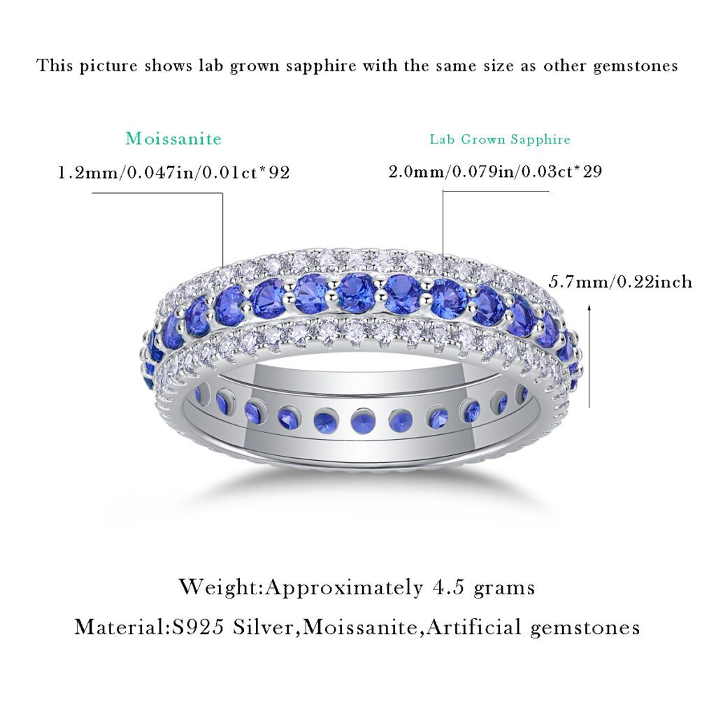 New European and American 925 Silver Ring for Women, Non-fading Synthetic Gemstone, Hot-selling Moissanite Ring for Cross-border