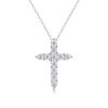 Fashionable and elegant light luxury S925 silver faith necklace for women, non-fading, cross Moissanite clavicle chain wholesale