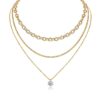 New S925 Silver Circular Clavicle Chain Light Luxury High-end Feel Gold Ins Style European and American Layered Moissanite Necklace