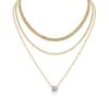 925 silver European and American layered clavicle chain with a light luxury and high-end feel, gold ins style, cross-border hot-selling Moissanite necklace