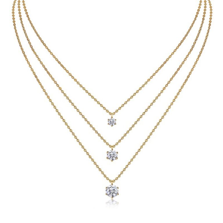 925 Silver Gold-tone Elegant Collarbone Chain Luxurious High-end Feel Cross-border Hot-selling Layered Ins Style Moissanite Necklace