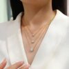 New niche ins layered necklace with a sense of sophistication for autumn and winter S925 silver European and American hot-selling Moissanite collarbone chain