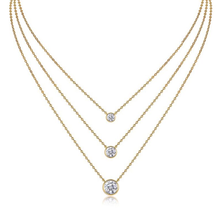 New niche ins layered necklace with a sense of sophistication for autumn and winter S925 silver European and American hot-selling Moissanite collarbone chain