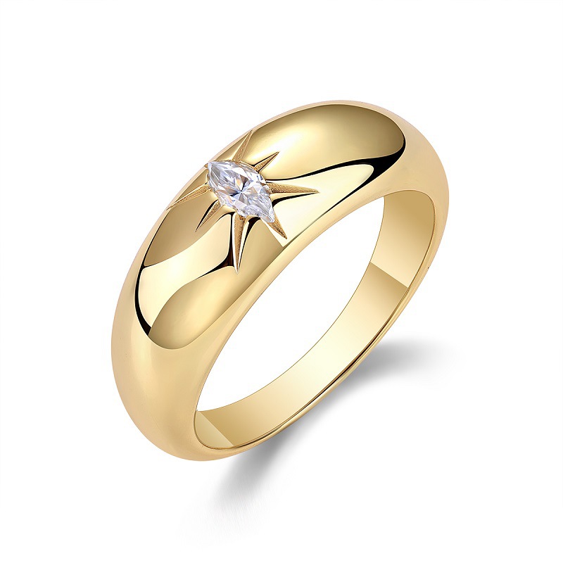 S925 Silver Moissanite Ring for Women with Niche High-end Cross-border Trade Ins Style in Gold Wholesale Silver Jewelry