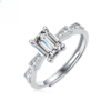 S925 silver ring plated with platinum Moissanite castle ring snake ring trendy style for women adjustable live broadcast in-stock source direct delivery