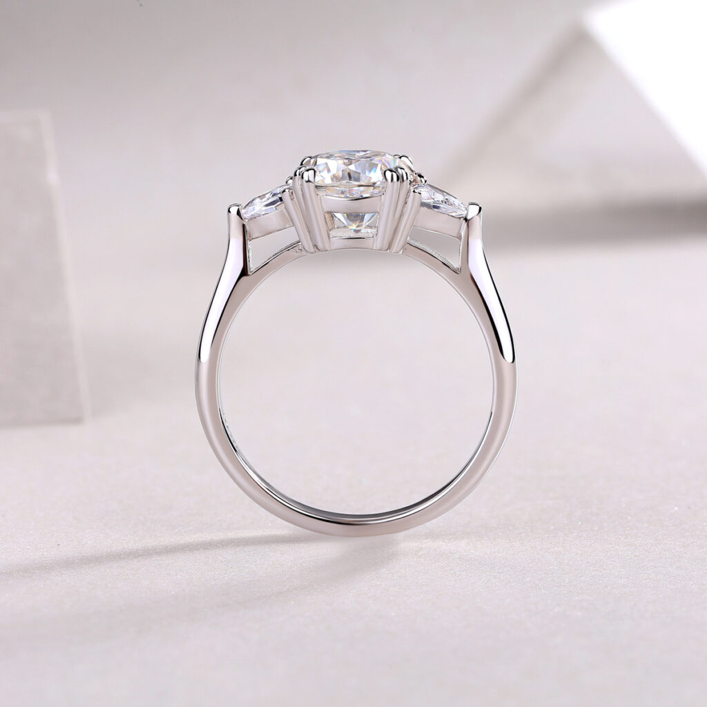 S925 Silver Guardian Ring Moissanite Closed Ring Cross-border TikTok Hot Selling Source Factory Wholesale