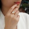 Golden Minimalist Ring INS Style 925 Silver Ring for Women Niche High-end Light Luxury Cross-border Hot-selling Moissanite Ring