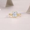 Golden Minimalist Ring INS Style 925 Silver Ring for Women Niche High-end Light Luxury Cross-border Hot-selling Moissanite Ring