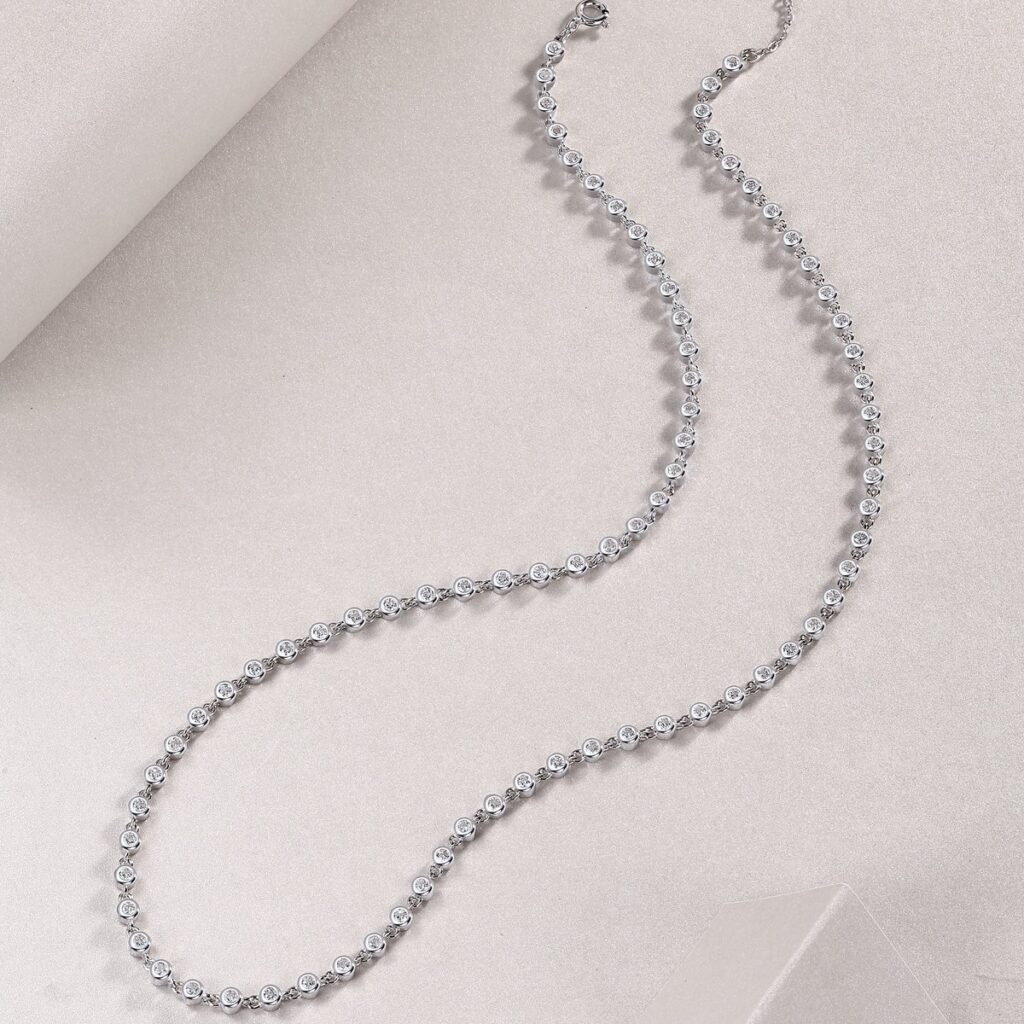 S925 Silver Moissanite Chain Necklace for Men and Women, Hot Selling New Clavicle Chain from Panyu Factory for Cross-border Trade