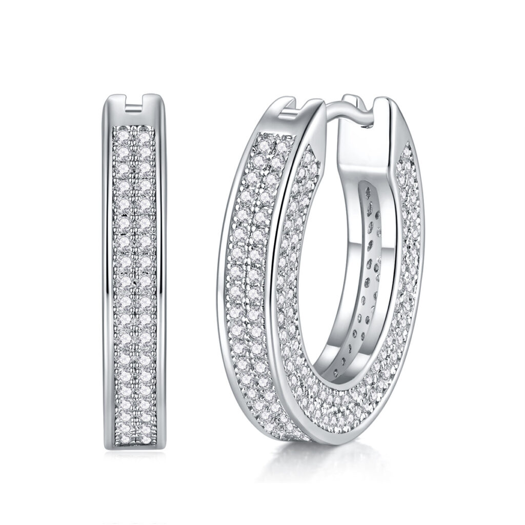 Cross-border S925 Silver New Earrings Moissanite New Hoop Earrings Temu Amazon Hot Selling Earrings Wholesale