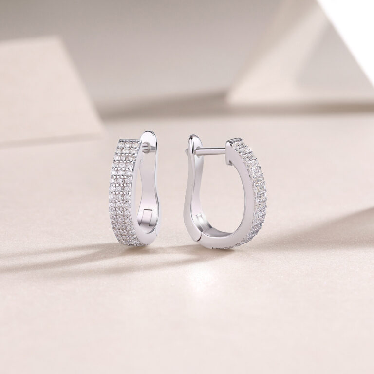 S925 Silver Slow Rhythm Earrings Moissanite New Hoop Earrings Live Cross-border Hot Selling Jewelry Wholesale