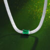 S925 Silver Glimmer Necklace New Fashion Emerald Silver Chain Source Factory In Stock Clavicle Chain Dropshipping