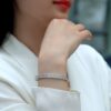 S925 Silver Moissanite Luxurious Inlaid Bracelet New Cross-border Hot-selling Bangle TikTok Live Jewelry Guangzhou Wholesale