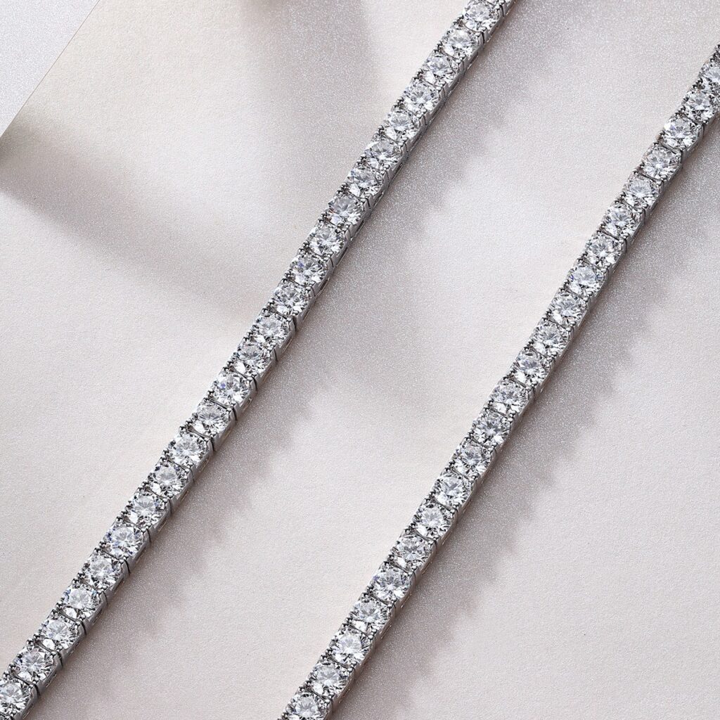 4mm Neck Chain Moissanite 0.3 Carat Necklace for Women Cross-border New S925 Silver Tennis Chain In-stock Guangzhou Factory