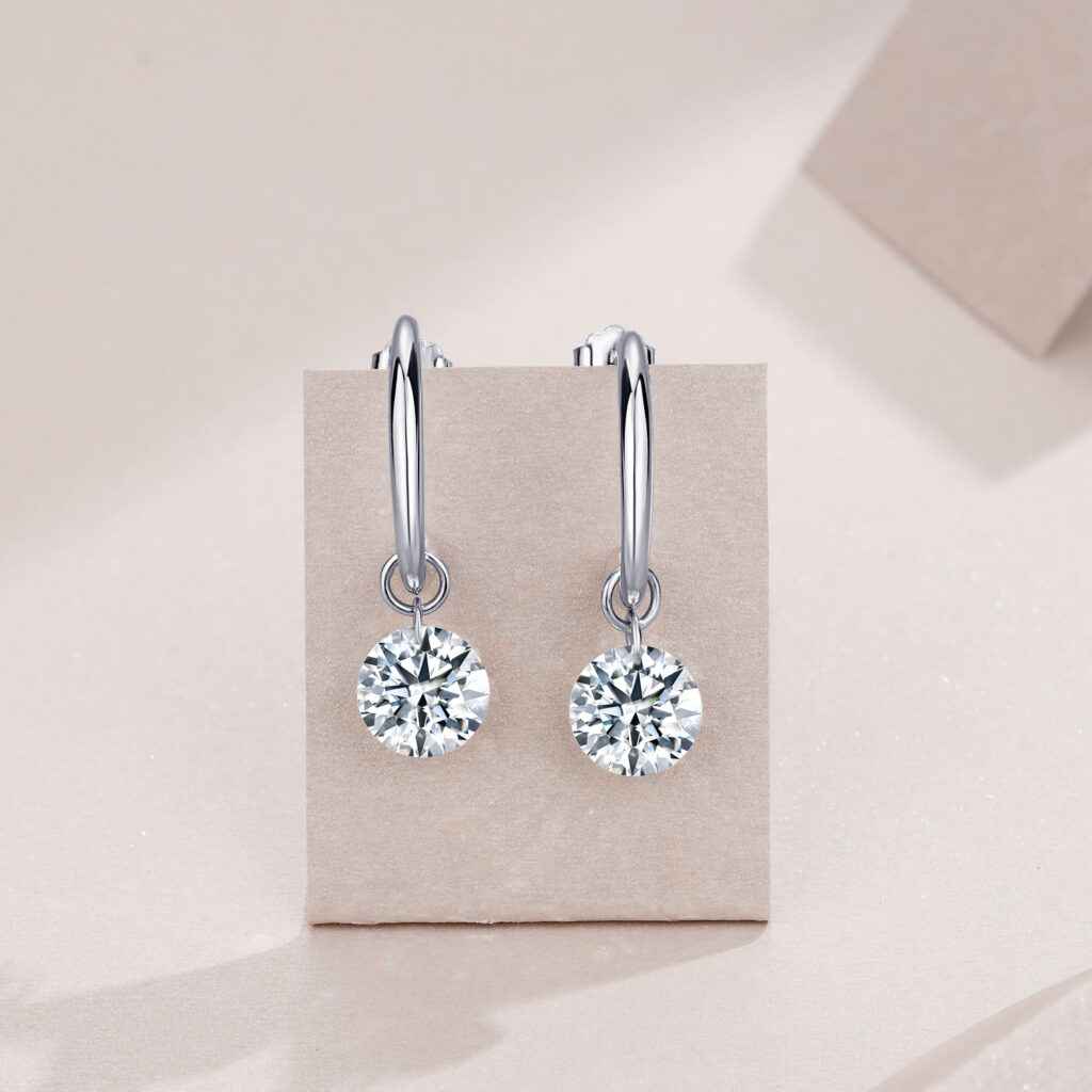 S925 silver hoop Moissanite new earrings cross-border hot-selling jewelry in stock Panyu factory wholesale