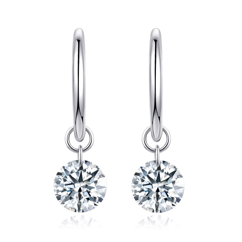 S925 silver hoop Moissanite new earrings cross-border hot-selling jewelry in stock Panyu factory wholesale