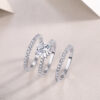 S925 Silver Ring Moissanite Luxurious Inlay 2 Carat Ring Cross-border Temu Hot Sale Source Panyu Factory Wholesale