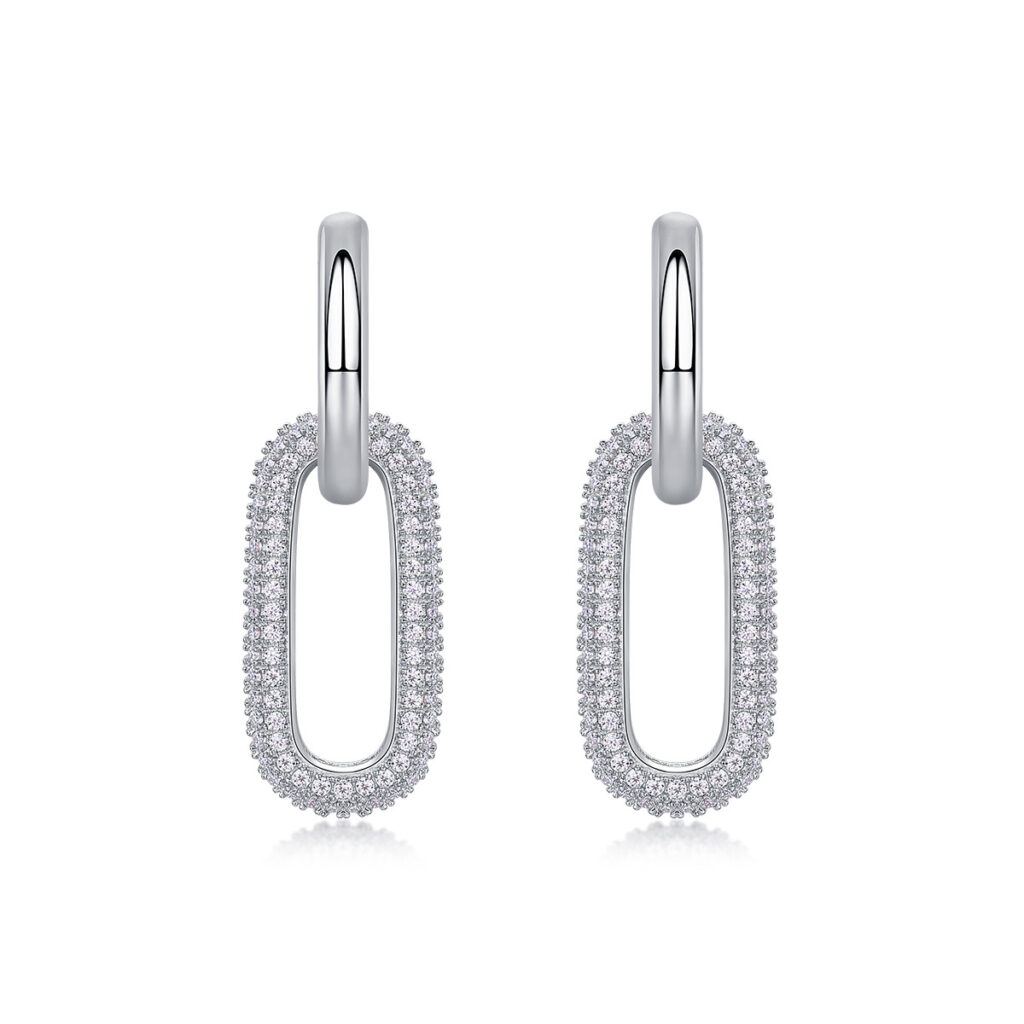 Cross-border S925 Silver Earrings Moissanite New Hoop Temu Amazon Hot Selling Earrings In Stock Wholesale