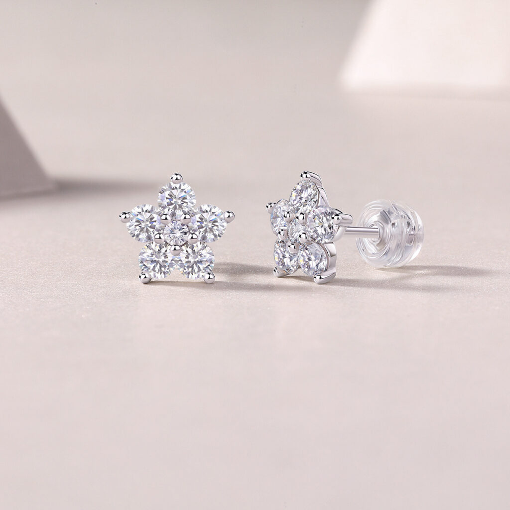 S925 silver earrings Moissanite new earrings live broadcast cross-border hot-selling jewelry in stock Guangzhou factory wholesale