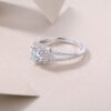 S925 Silver Mail Ring Moissanite Luxurious Inlay Closed Ring Cross-border Temu Hot Sale New Source Factory Wholesale