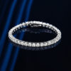 30pt Moissanite Bracelet for Couples, S925 Sterling Silver, Full Diamond, Minimalist, Trendy, Ins Style, Niche Design