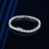 30pt Moissanite Bracelet for Couples, S925 Sterling Silver, Full Diamond, Minimalist, Trendy, Ins Style, Niche Design